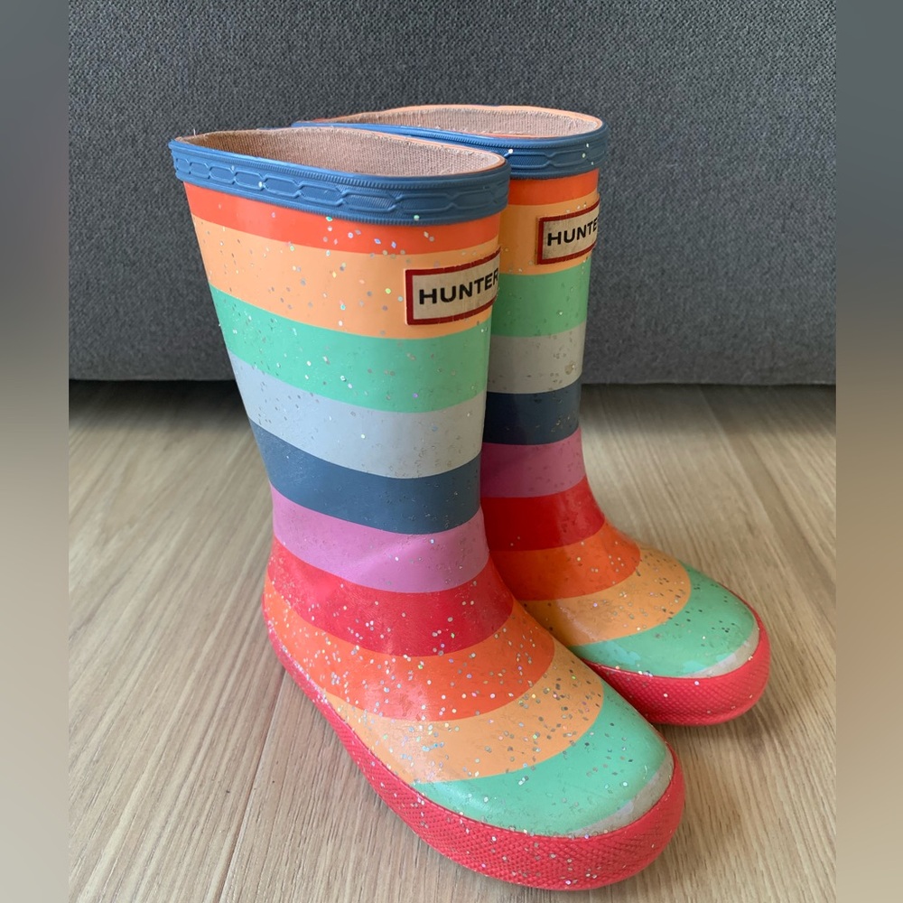 Hunter Toddler Glitter Rainbow Boots - Size US 9